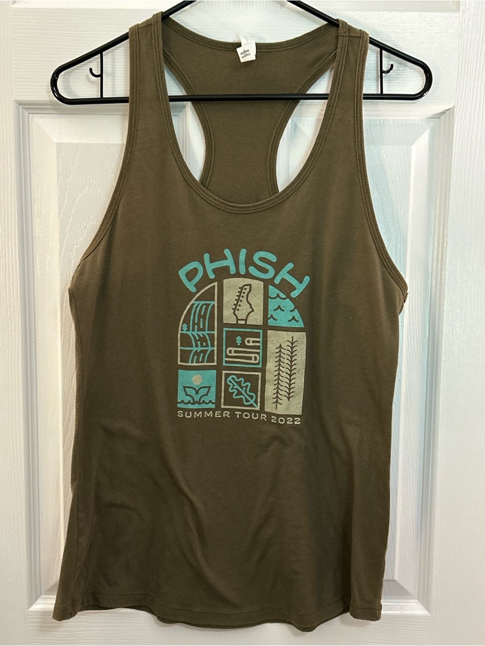 Phish Summer Tour 2022 Racerback Tank Top Olive Green XL Concert Band Tee